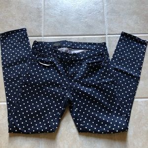 J Crew navy polka dot pants